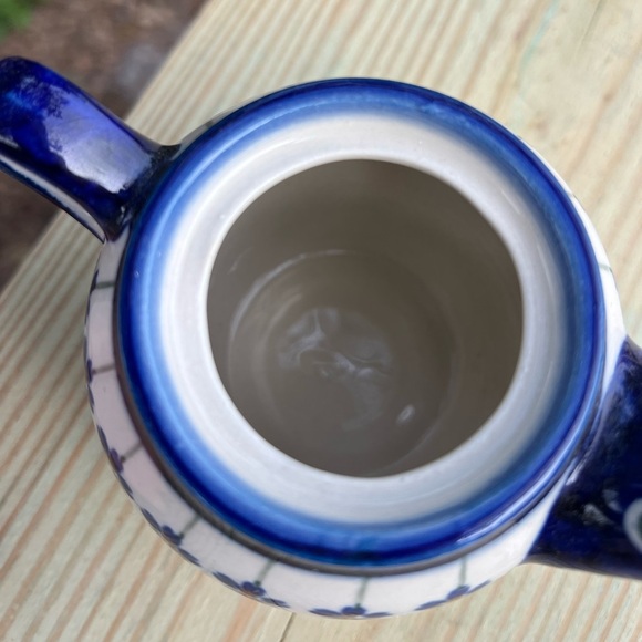 Polish Pottery Mini Teapot - Bolesławiec, Hand-Painted Blue Floral, 3” - Picture 7 of 9